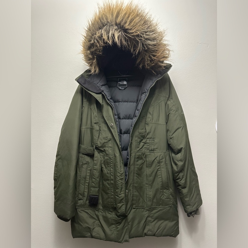 The North Face Hyvent Parka - Goose down fill - Green with faux fur hood